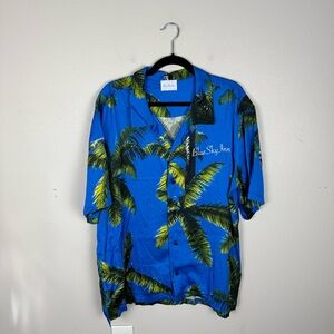 Blue Sky Inn Blue Palm Frond Shirt Size XL Mens